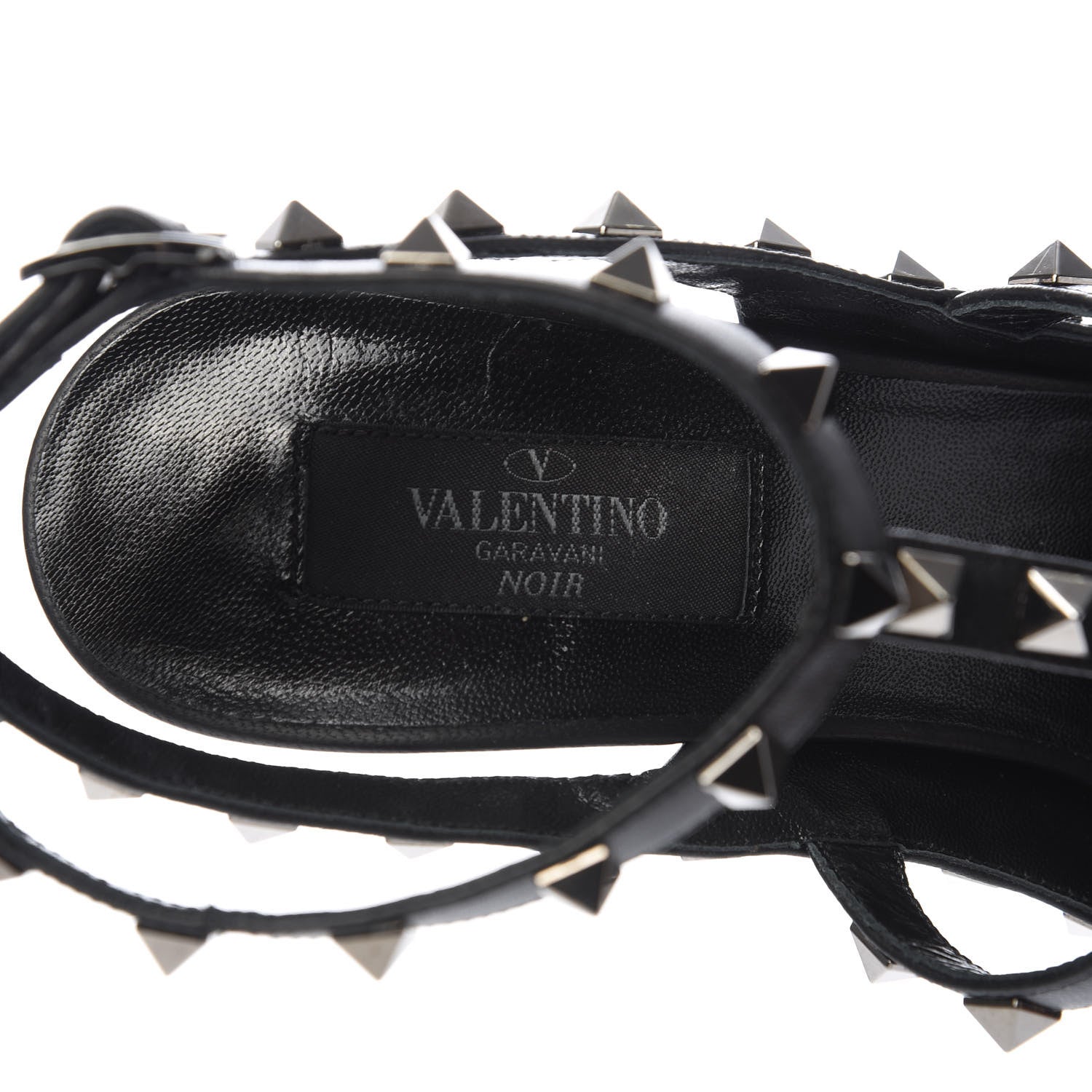 Valentino Garavani Calfskin Nappa Rockstud Ankle Strap 100mm Pumps 39.5 Black 7 of 9