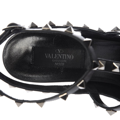 Valentino Garavani Calfskin Nappa Rockstud Ankle Strap 100mm Pumps 39.5 Black 7 of 9