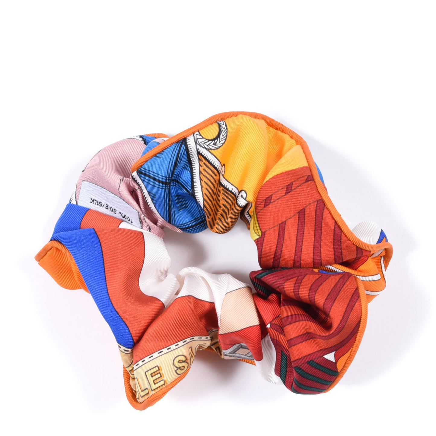 Silk Patchwork Claudia Scrunchie Orange Fruite
