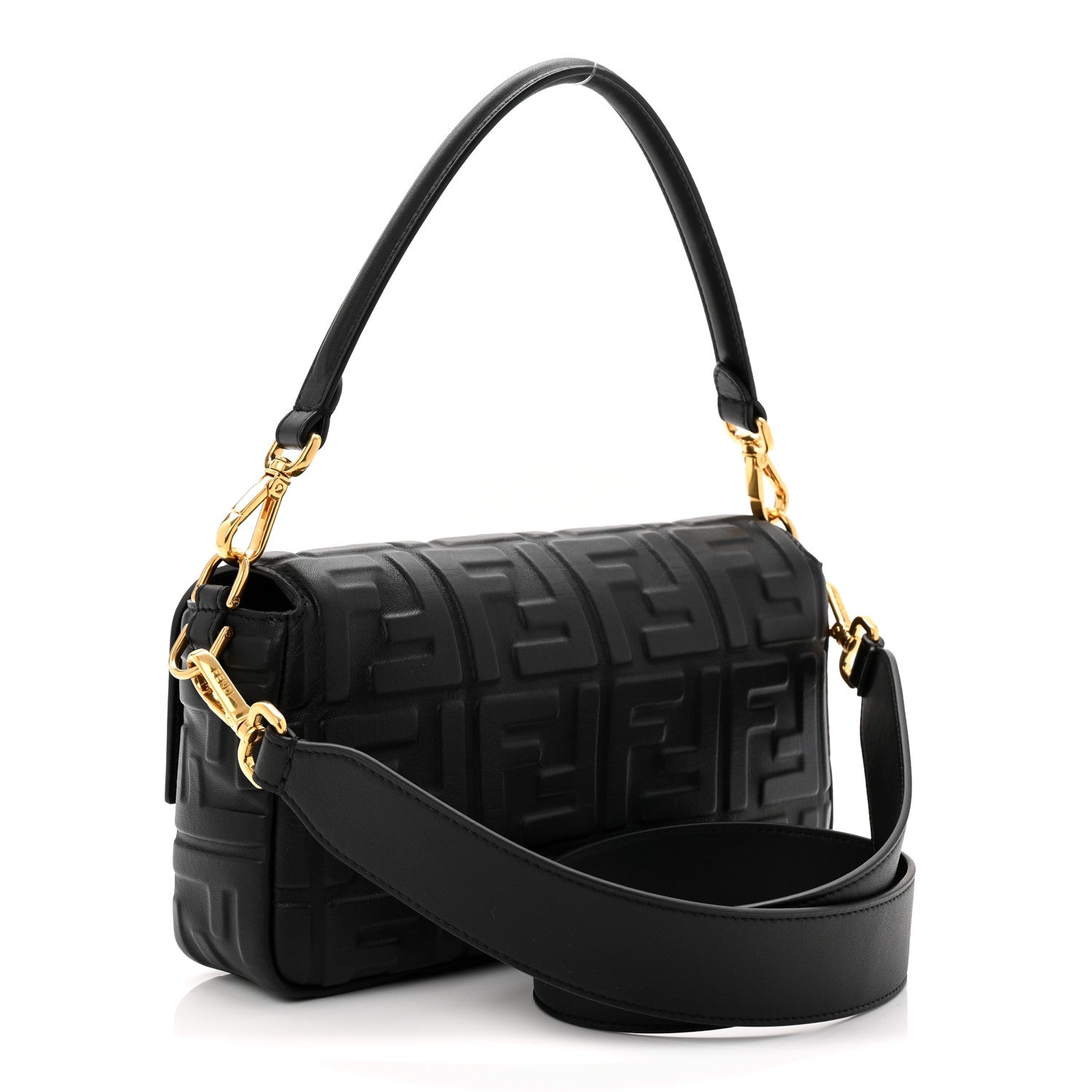 Fendi Nappa FF 1974 Embossed Baguette Black 3 of 11