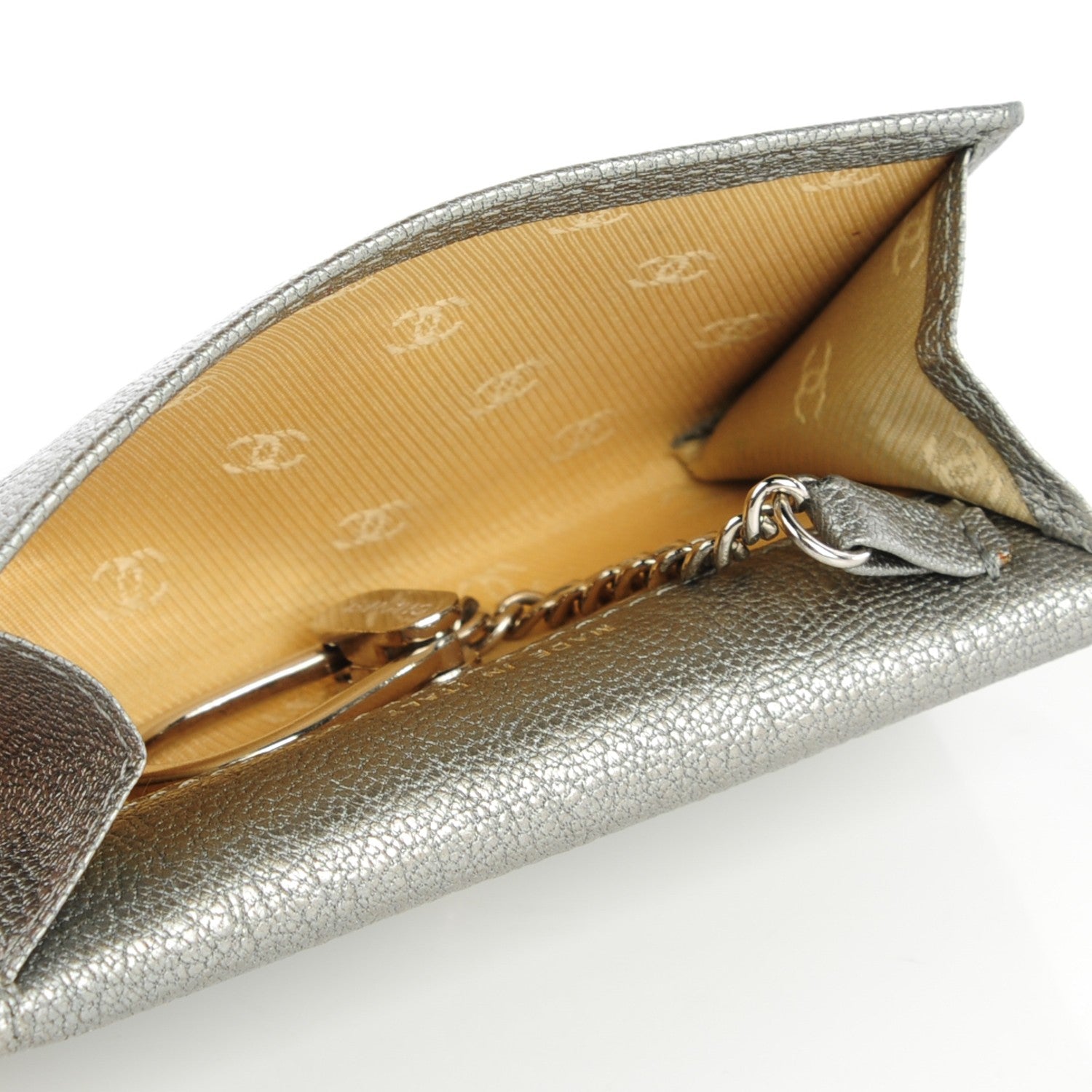 Chanel Metallic Goatskin Coin Purse Silver 6 of 7