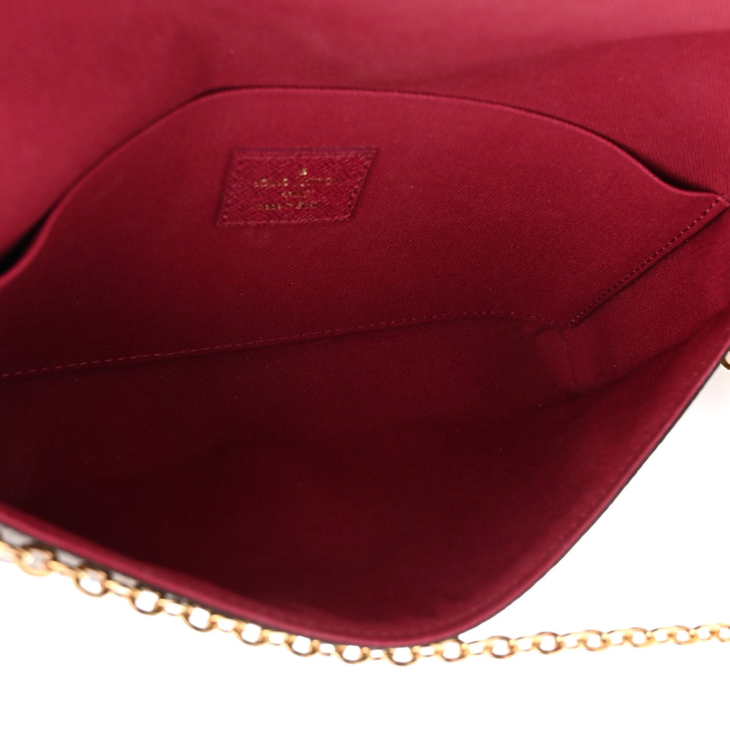 Monogram Pochette Felicie Chain Wallet Fuchsia