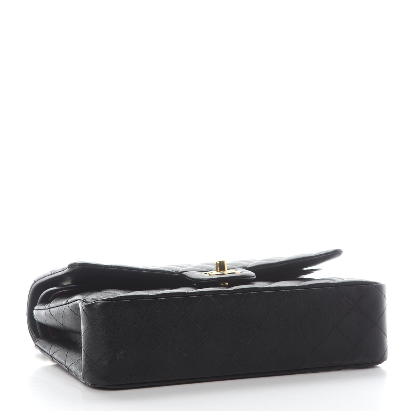 Lambskin Quilted Medium Double Flap Black