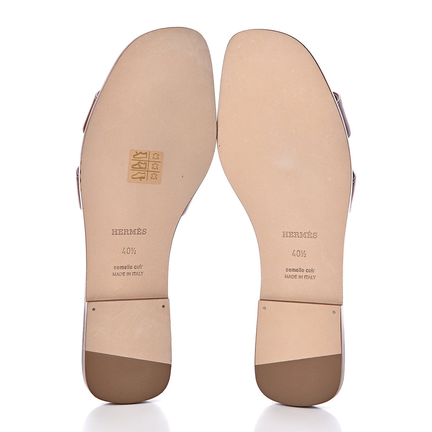 Hermes Box Calfskin Oran Sandals 40.5 Gold 5 of 7