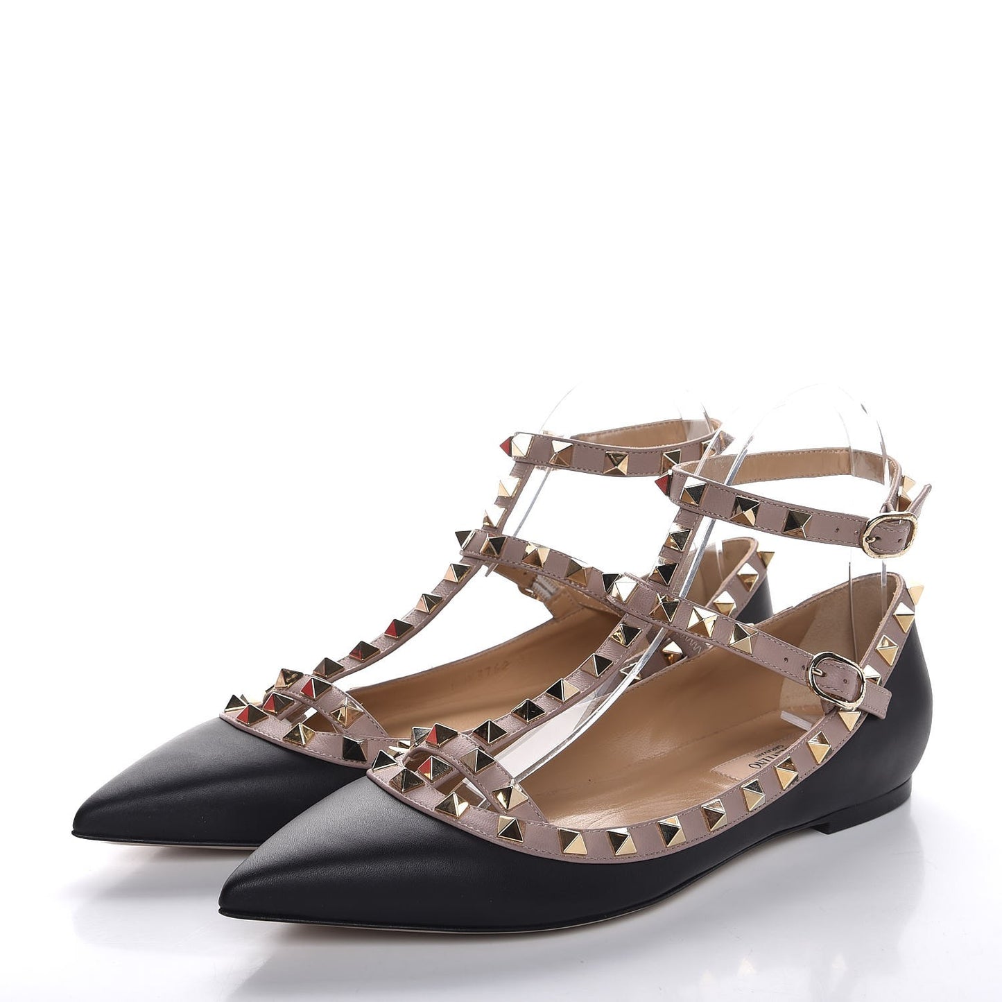 Nappa Rockstud Cage Ballerina Flats 37.5 Black Poudre