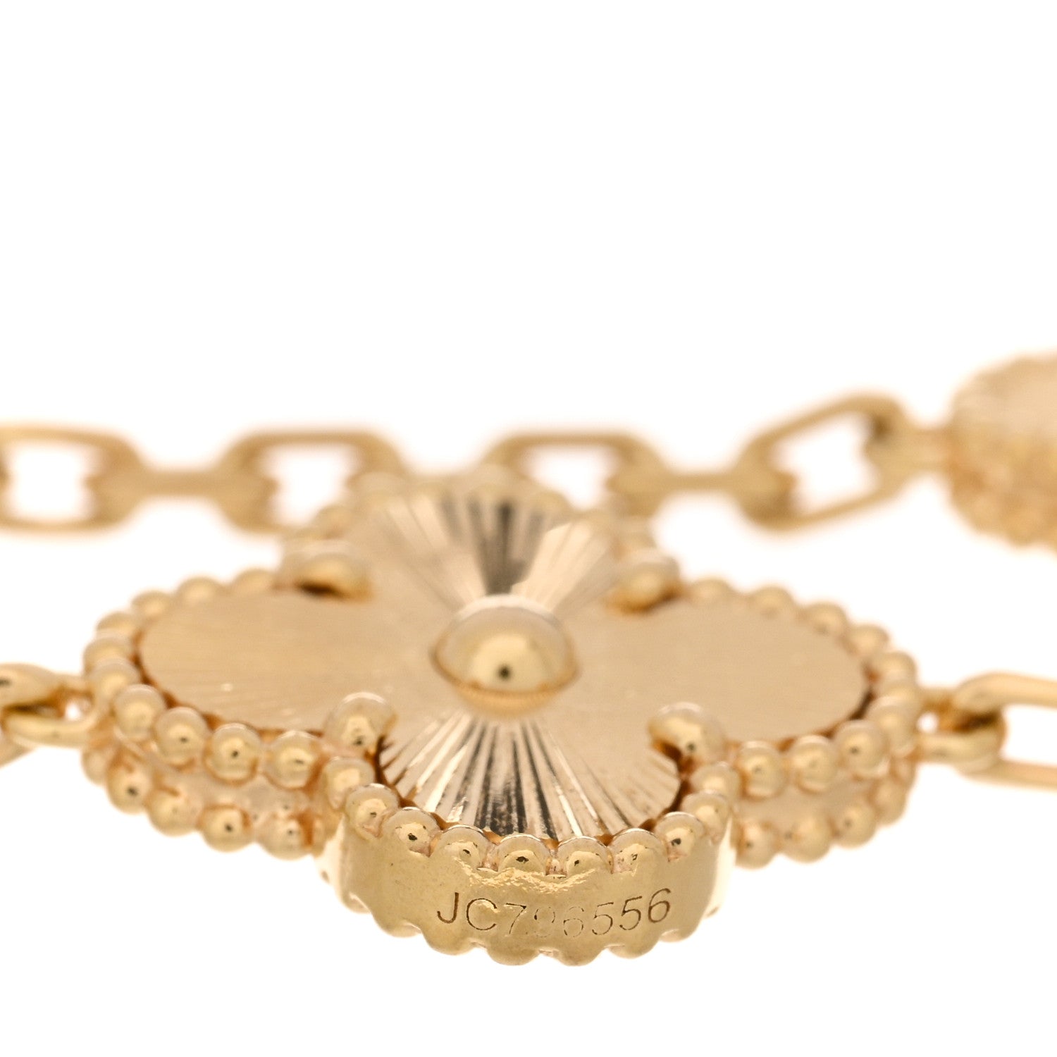Van Cleef & Arpels 18K Yellow Gold Diamond 5 Motifs Guilloche Vintage Alhambra Bracelet 4 of 5