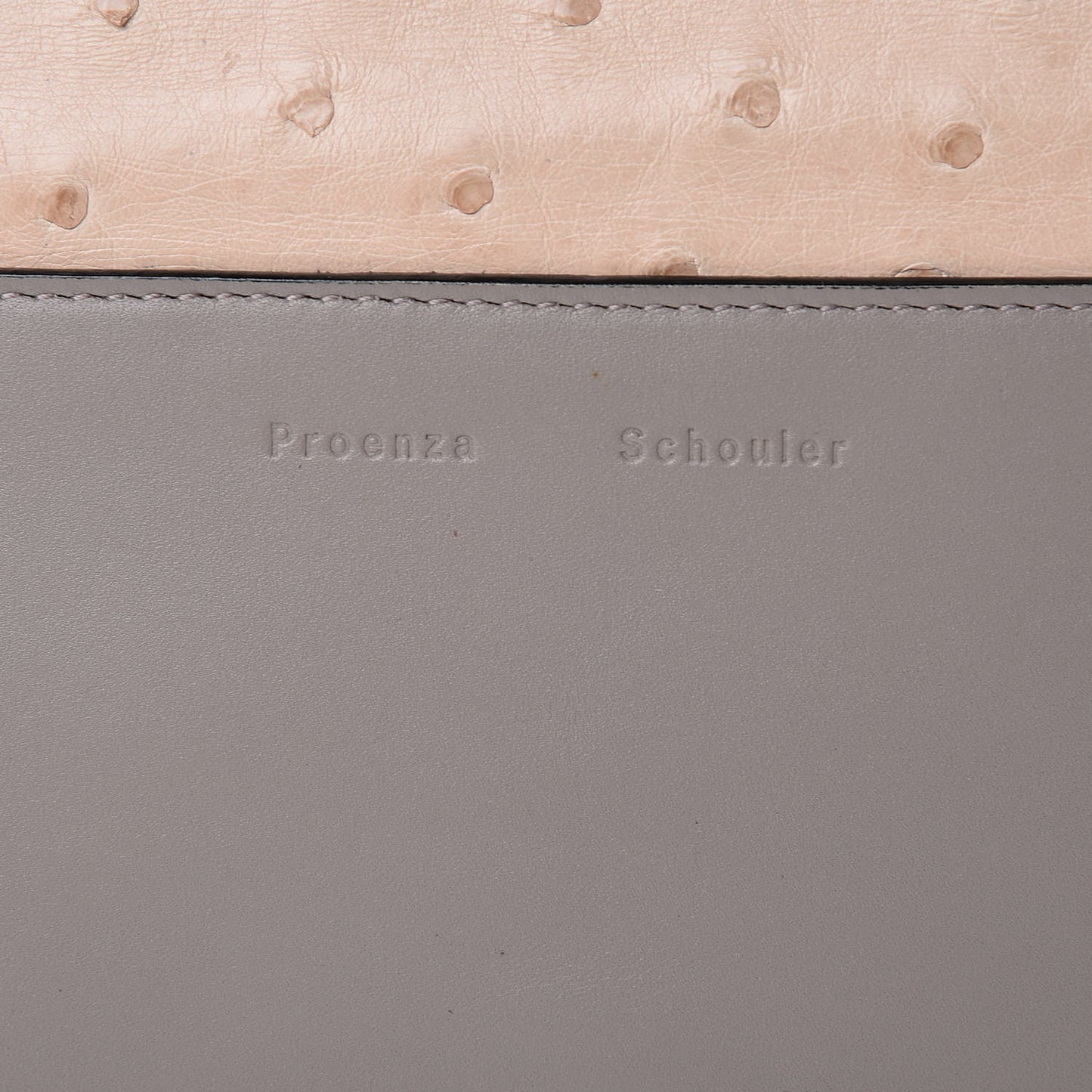 Ostrich Calfskin Suede PS Elliot Clutch Ciclo Pulver Ivory Black