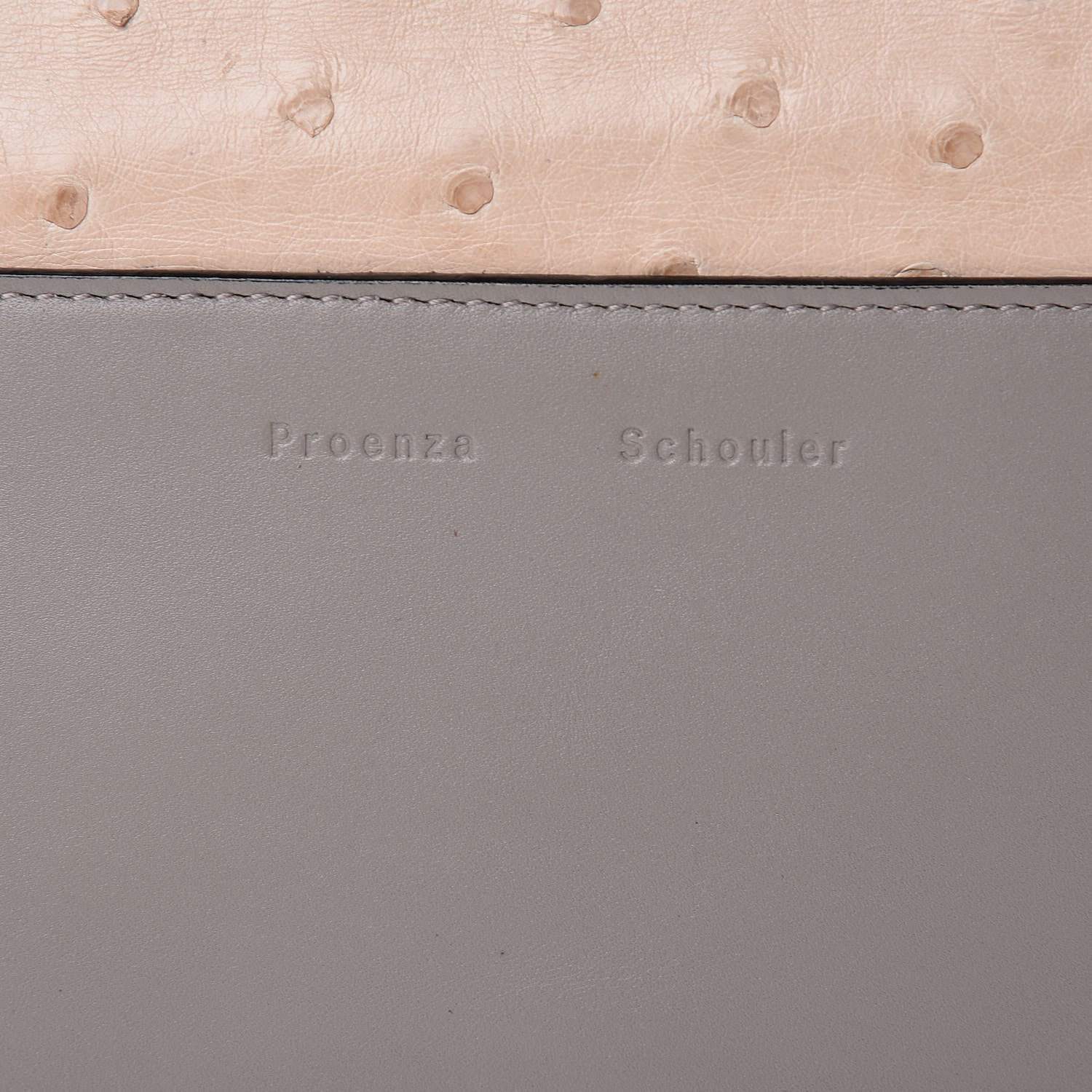 Proenza Schouler Ostrich Calfskin Suede PS Elliot Clutch Ciclo Pulver Ivory Black 6 of 12
