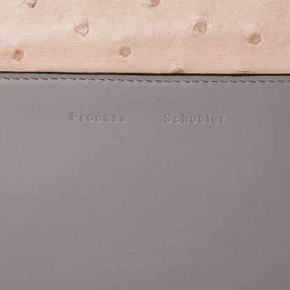 Proenza Schouler Ostrich Calfskin Suede PS Elliot Clutch Ciclo Pulver Ivory Black 6 of 12