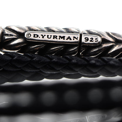 David Yurman Sterling Silver Chevron Triple-Wrap Bracelet Black 4 of 5