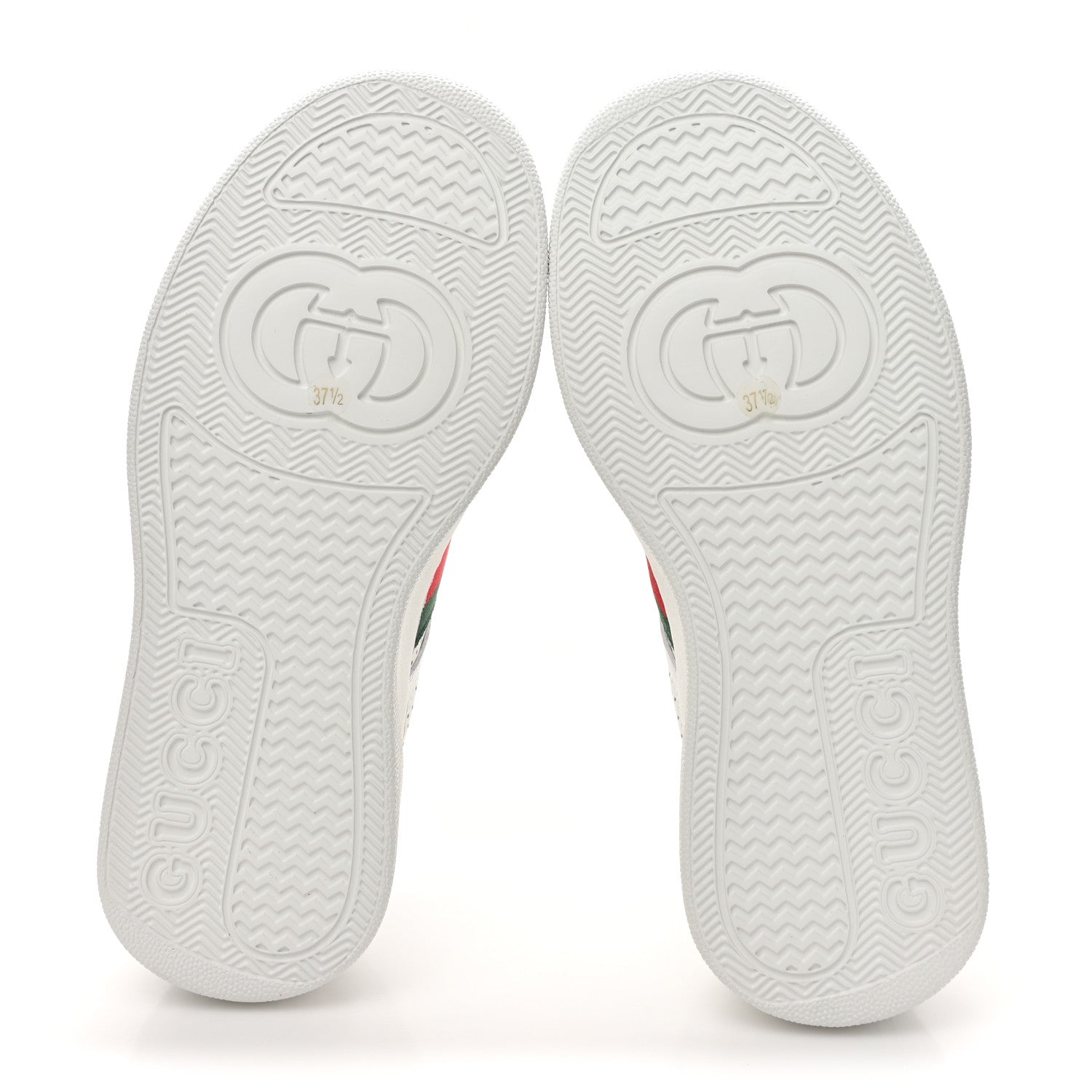 Gucci Calfskin Web Perforated Womens Platform 55mm Sneakers 37.5 White Bright Splash 6 of 10