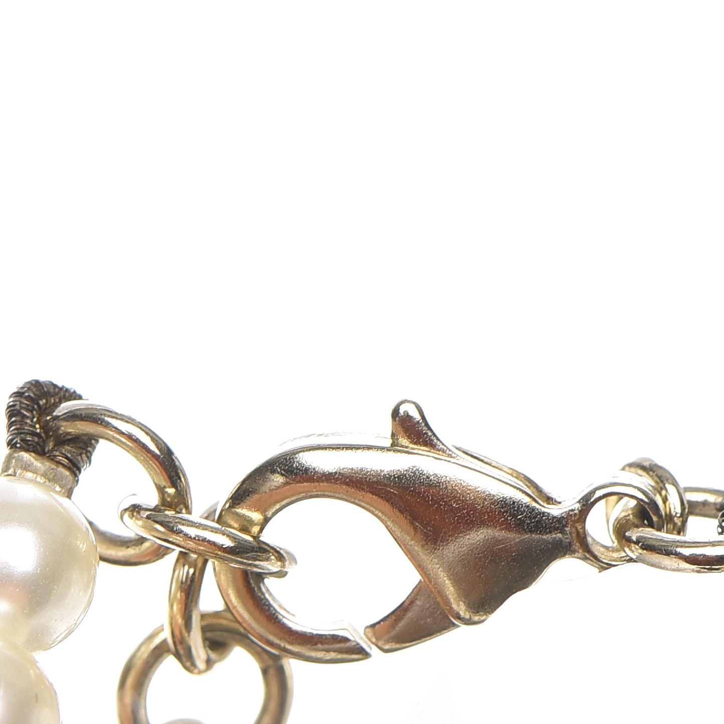 Pearl Crystal CC Bracelet Gold
