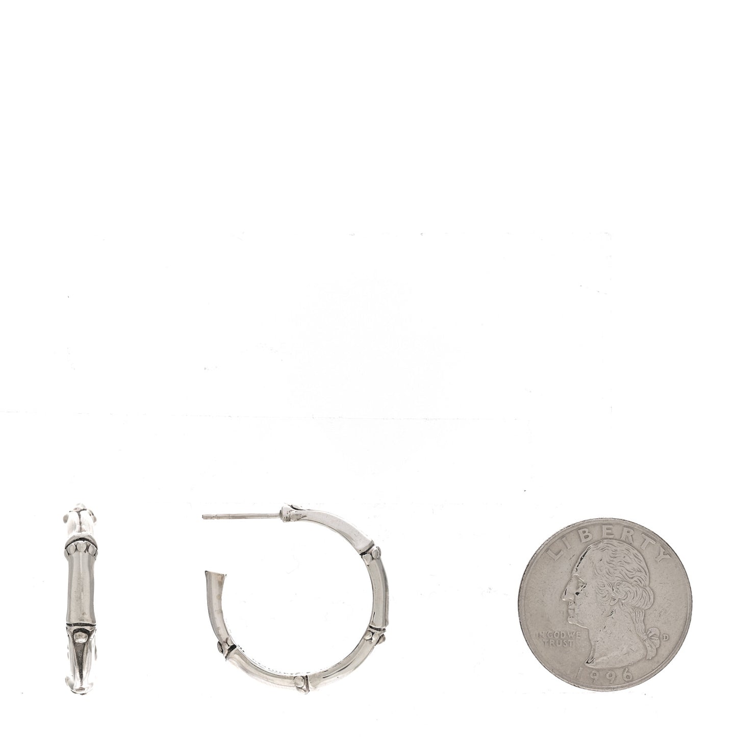 Sterling Silver Small Bamboo Hoop Earrings