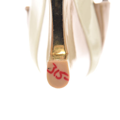 Chanel Patent CC Wedge Sandals 40.5 Nude Beige 11 of 13