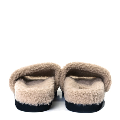 Louis Vuitton Shearling Calfskin Paseo Flat Comfort Mule 38 Beige 5 of 10
