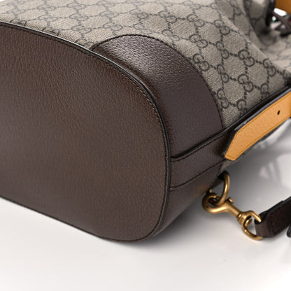 Gucci GG Supreme Monogram Neo Vintage Drawstring Bucket Backpack Beige New Acero Crop 10 of 11