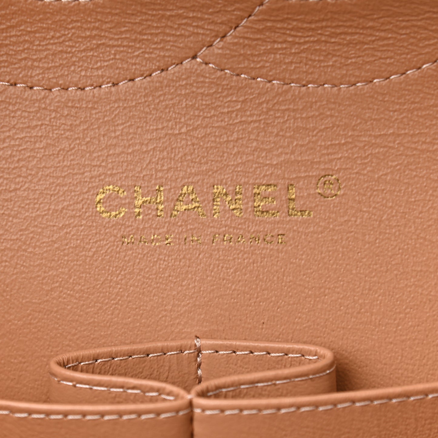 Caviar Quilted Jumbo Double Flap Beige