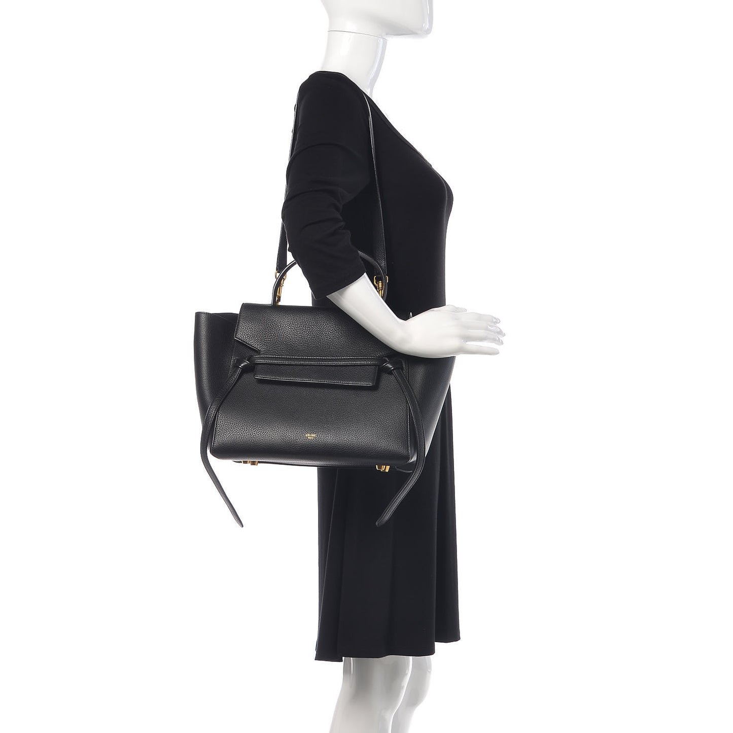 Grained Calfskin Mini Belt Bag Black