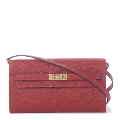 Hermes Epsom Kelly Wallet To Go Rouge Casaque 1 of 8