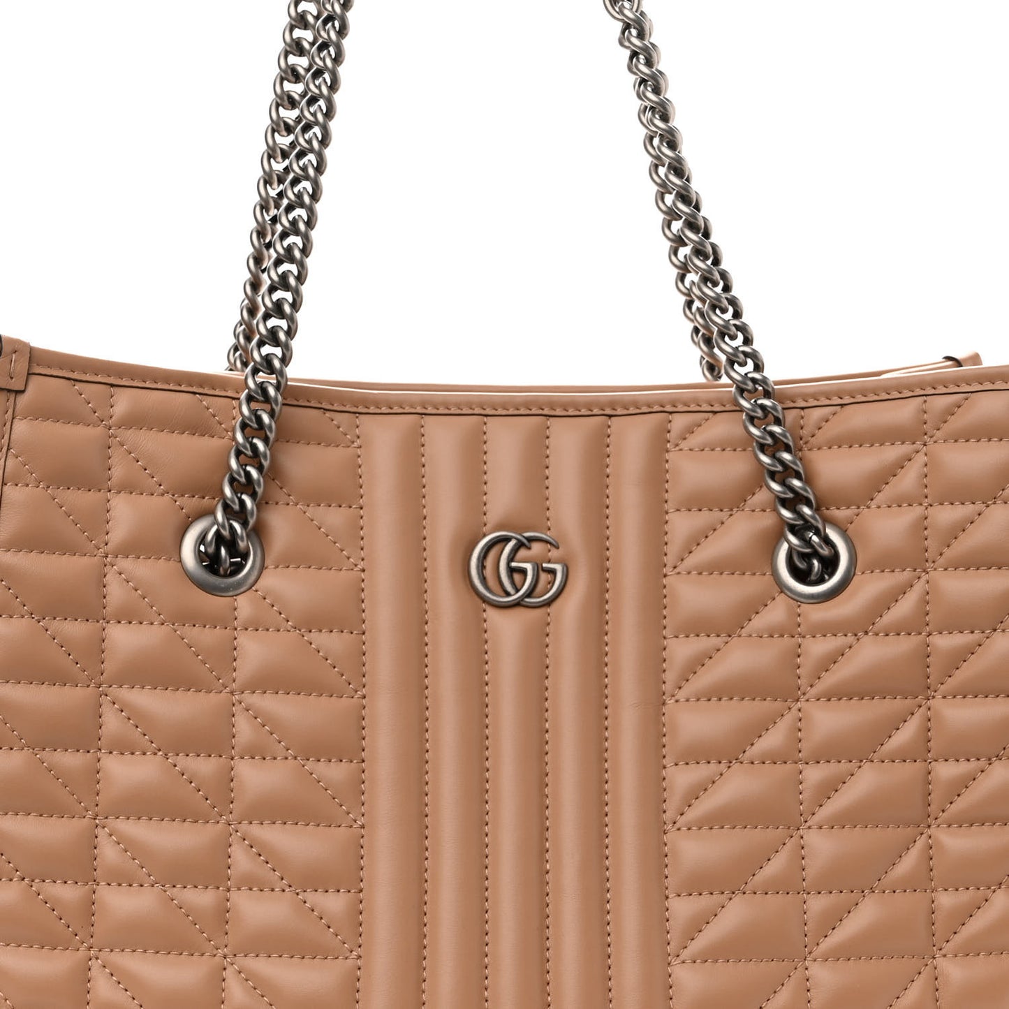 Calfskin Matelasse Aria Medium GG Marmont Shoulder Tote Camelia