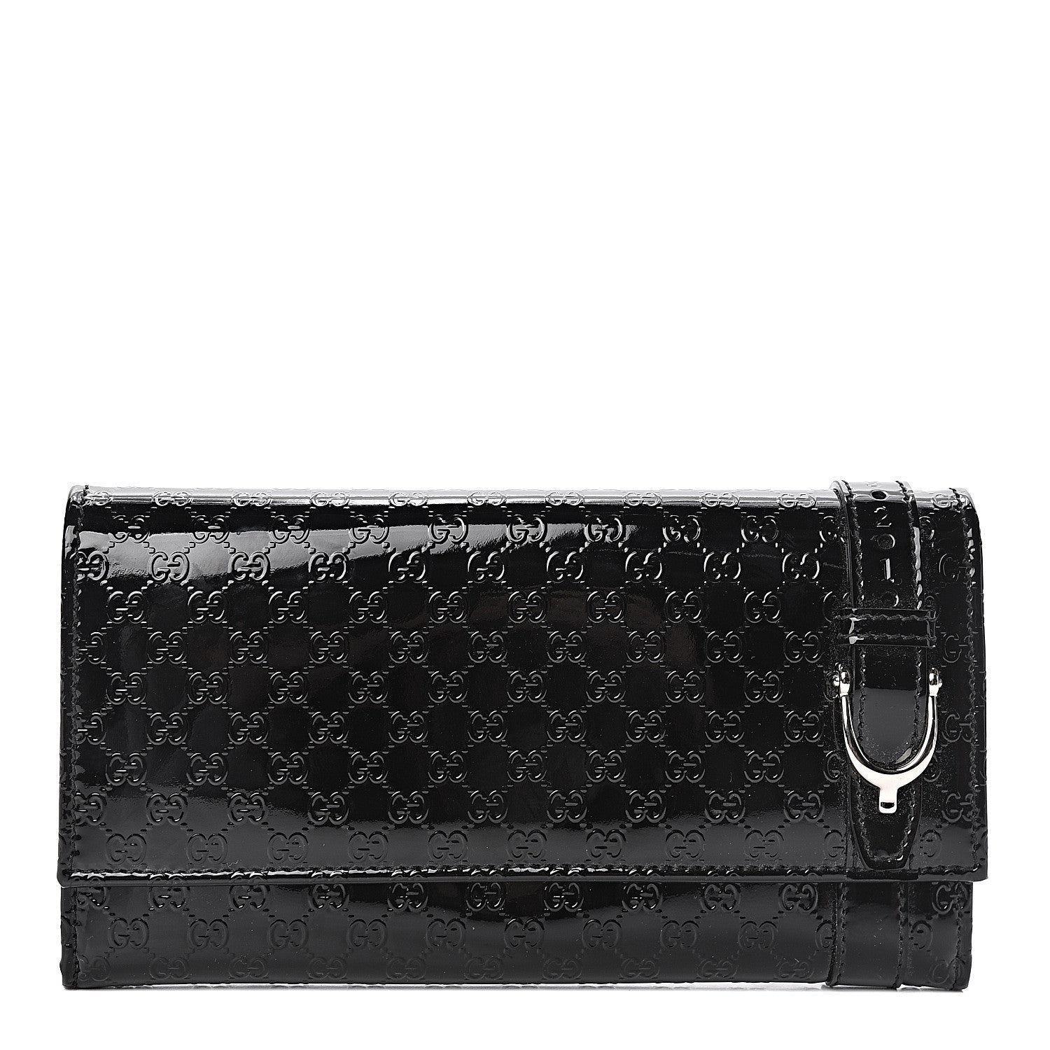 Gucci Patent Microguccissima Nice Wallet Black 1 of 9