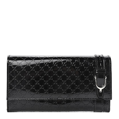 Gucci Patent Microguccissima Nice Wallet Black 1 of 9