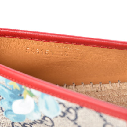 Gucci GG Supreme Monogram Blooms Espadrilles 38 Beige Blue Navy Hibiscus Red 9 of 10