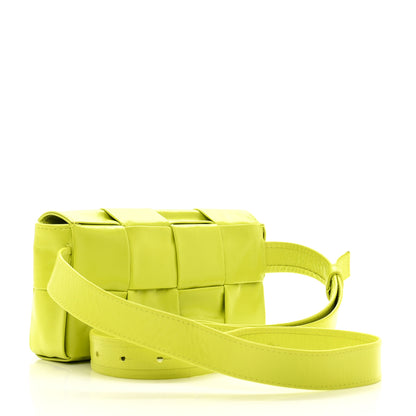Bottega Veneta Paper Calfskin Intreccio Cassette Belt Bag Kiwi 3 of 9