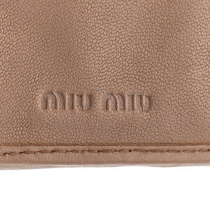 Miu Miu Nappa Matelasse Flap Tri-Fold Wallet Cammeo 7 of 10