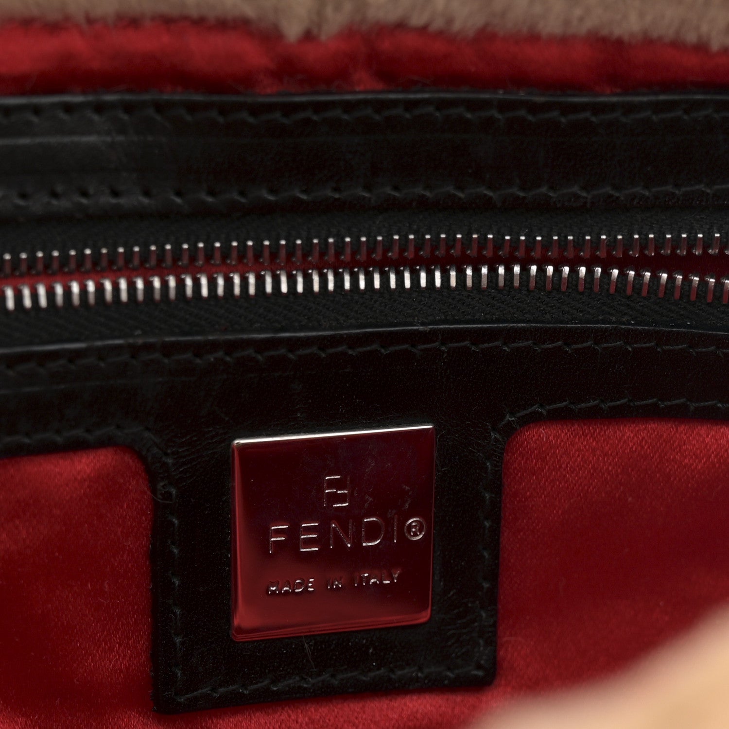 Fendi Rabbit Fur Striped Baguette Multicolor 5 of 11