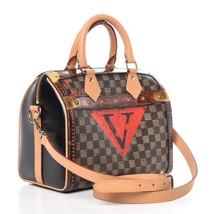 Louis Vuitton Transformed Damier Ebene Time Trunk Speedy Bandouliere 25 Black 3 of 10