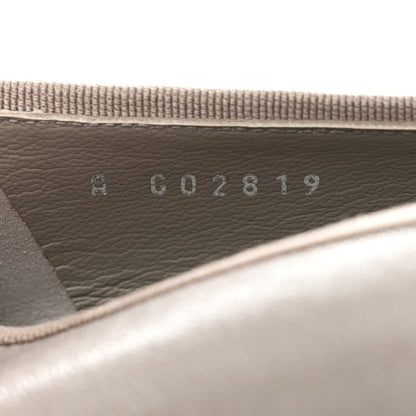 Chanel Caviar CC Cap Toe Ballerina Flats 35 Grey 8 of 9