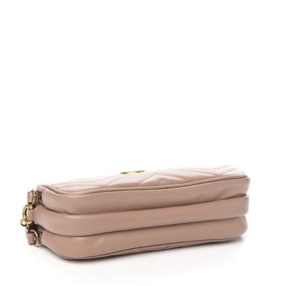 Gucci Calfskin Matelasse Mini GG Marmont Chain Crossbody Bag Porcelain Rose 3 of 11