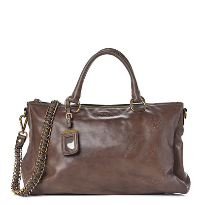 Prada Vitello Lux Bauletto Bambu 1 of 17