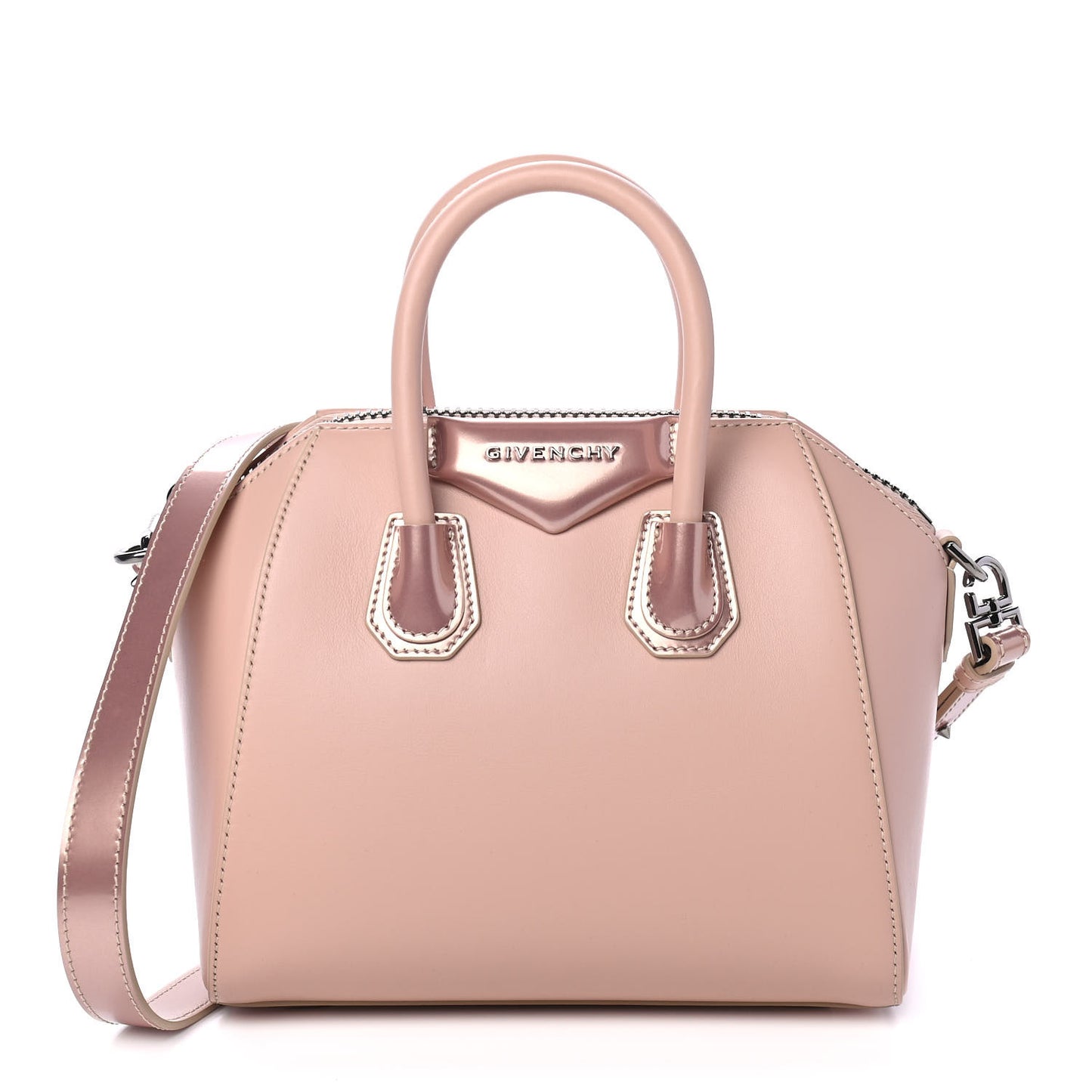 Metallic Calfskin Mini Antigona Light Pink