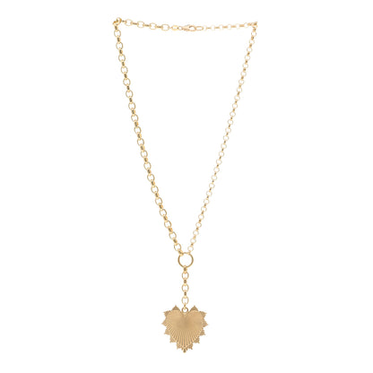 Foundrae 18K Yellow Gold Heart Token Love Medallion Heavy Belcher Chain Necklace 3 of 4