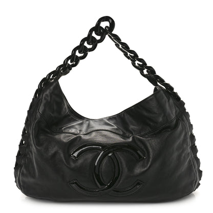 Chanel Calfskin Modern Chain Rhodoid Hobo Black 1 of 9