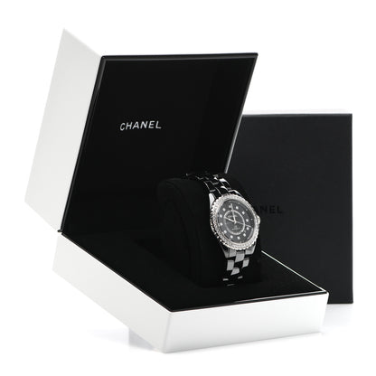 Chanel Stainless Steel Ceramic Diamond Bezel 38mm J12 Automatic Watch Black 5 of 5