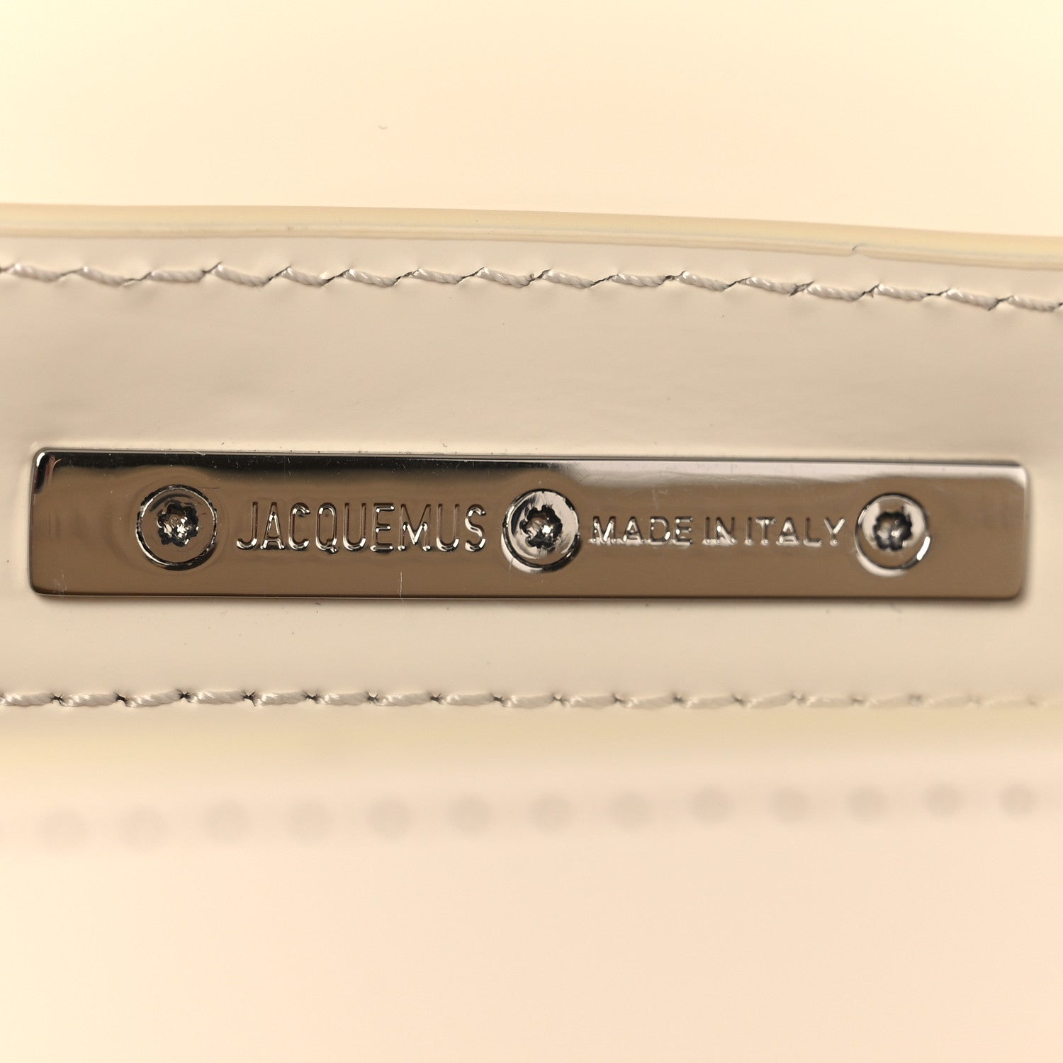 Jacquemus Smooth Calfskin Metal Flap Le Grand Bambino Light Ivory