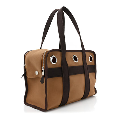 Hermes Polyamide Cotton Carrying Dog Bag Fauve Feu 3 of 13