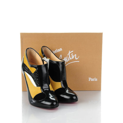 Christian Louboutin Pony Hair Calfskin JS 100 Patchwork Booties 36.5 Multi Gold 7 of 7