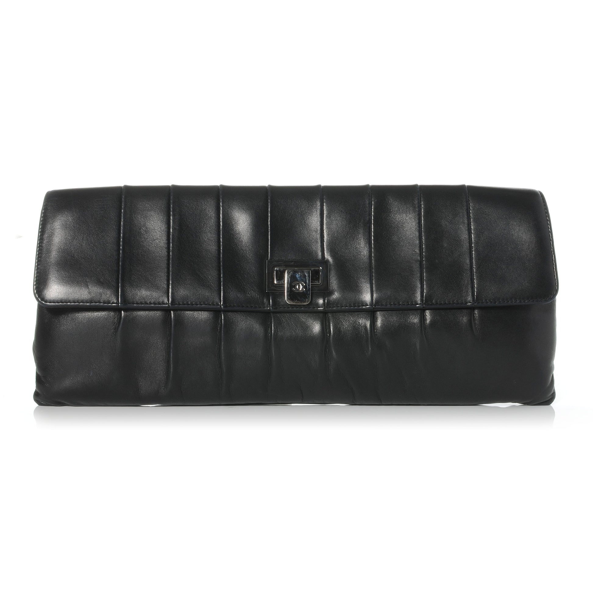 Chanel Lambskin Vertical Quilted Clutch Black 1 of 8