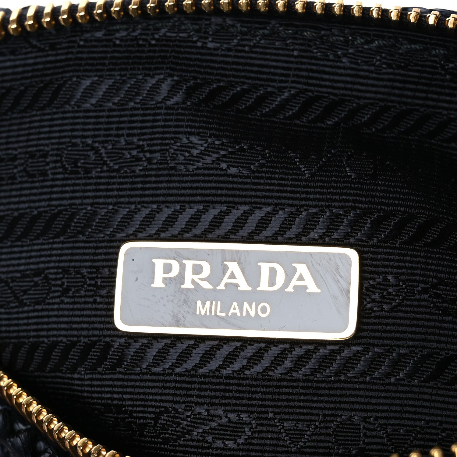 Prada Yarn Raffia Effect Crochet Triangle Shoulder Bag Black 6 of 12