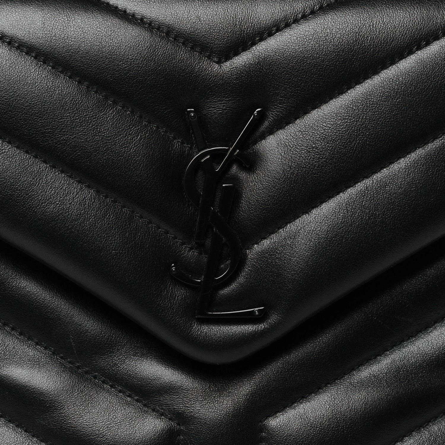 Saint Laurent Calfskin Y Quilted Monogram Monochrome Small Loulou Chain Satchel Black 8 of 10