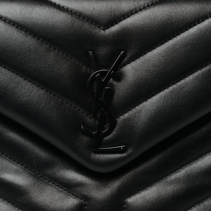 Saint Laurent Calfskin Y Quilted Monogram Monochrome Small Loulou Chain Satchel Black 8 of 10