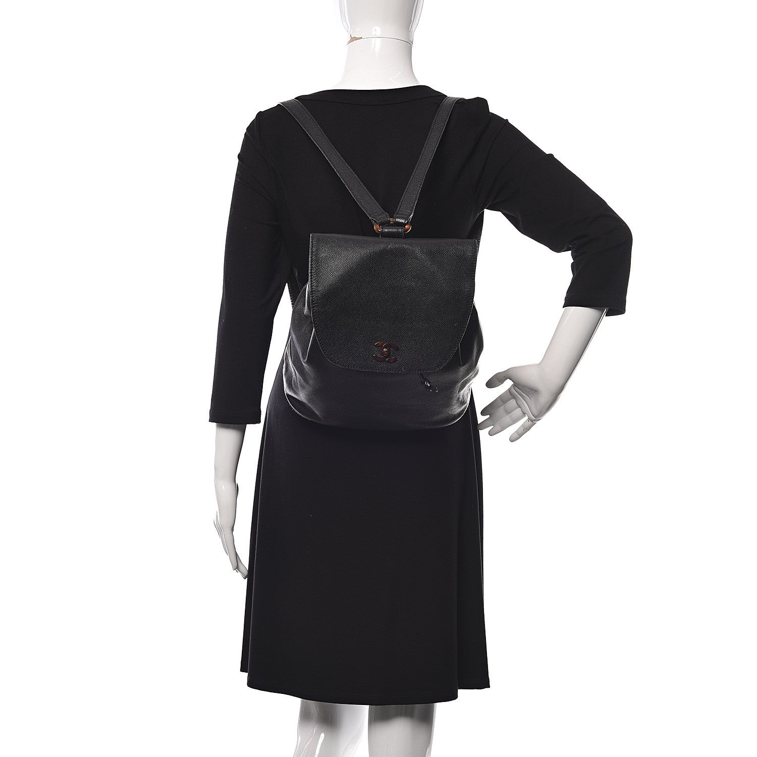 Chanel Caviar Tortoise CC Backpack Black 2 of 19