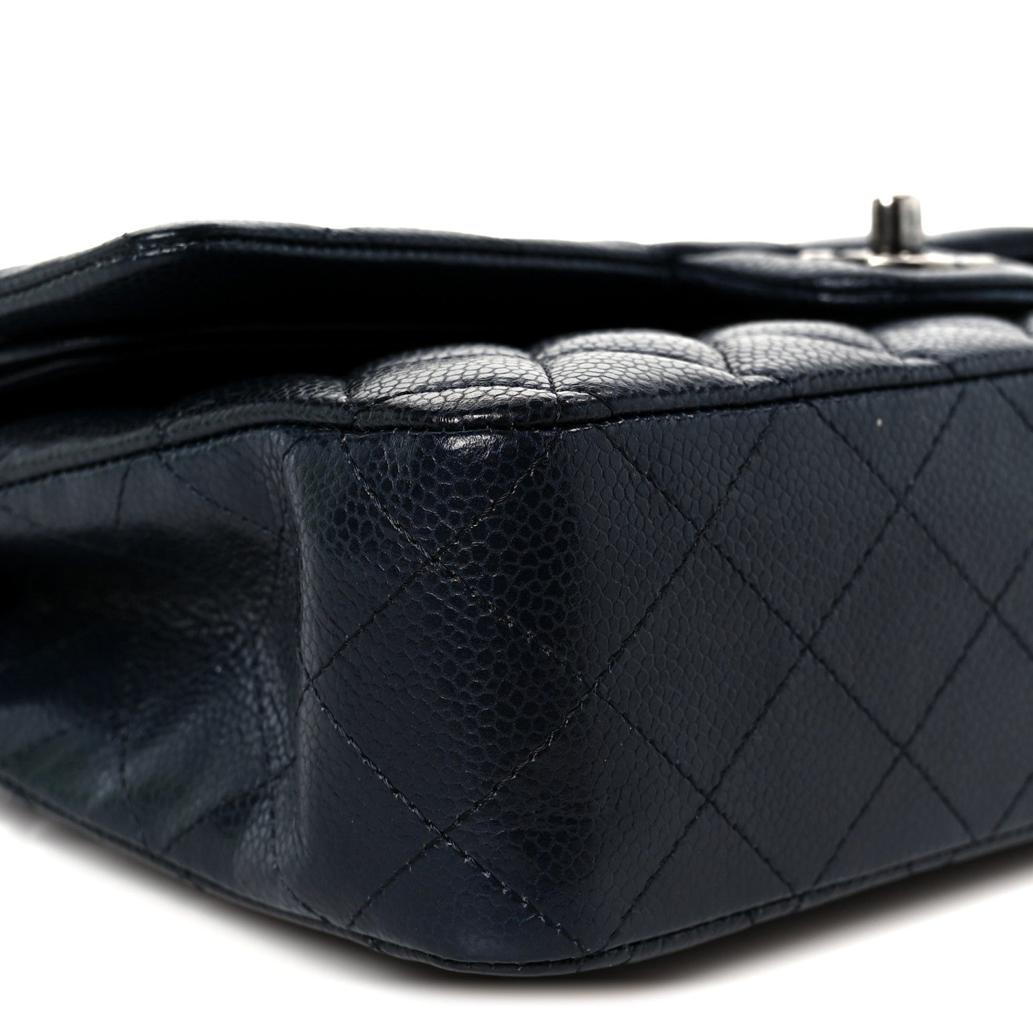 Chanel Caviar Quilted Medium Double Flap Navy 9 of 10