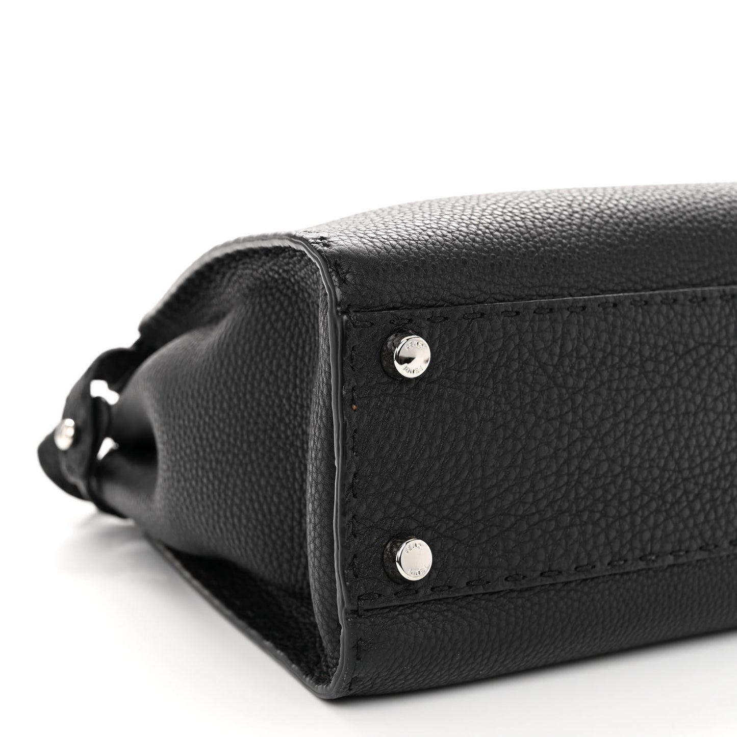 Cuoio Romano Alcantara Selleria Medium Peekaboo Iconic Satchel Black Mou Fallad