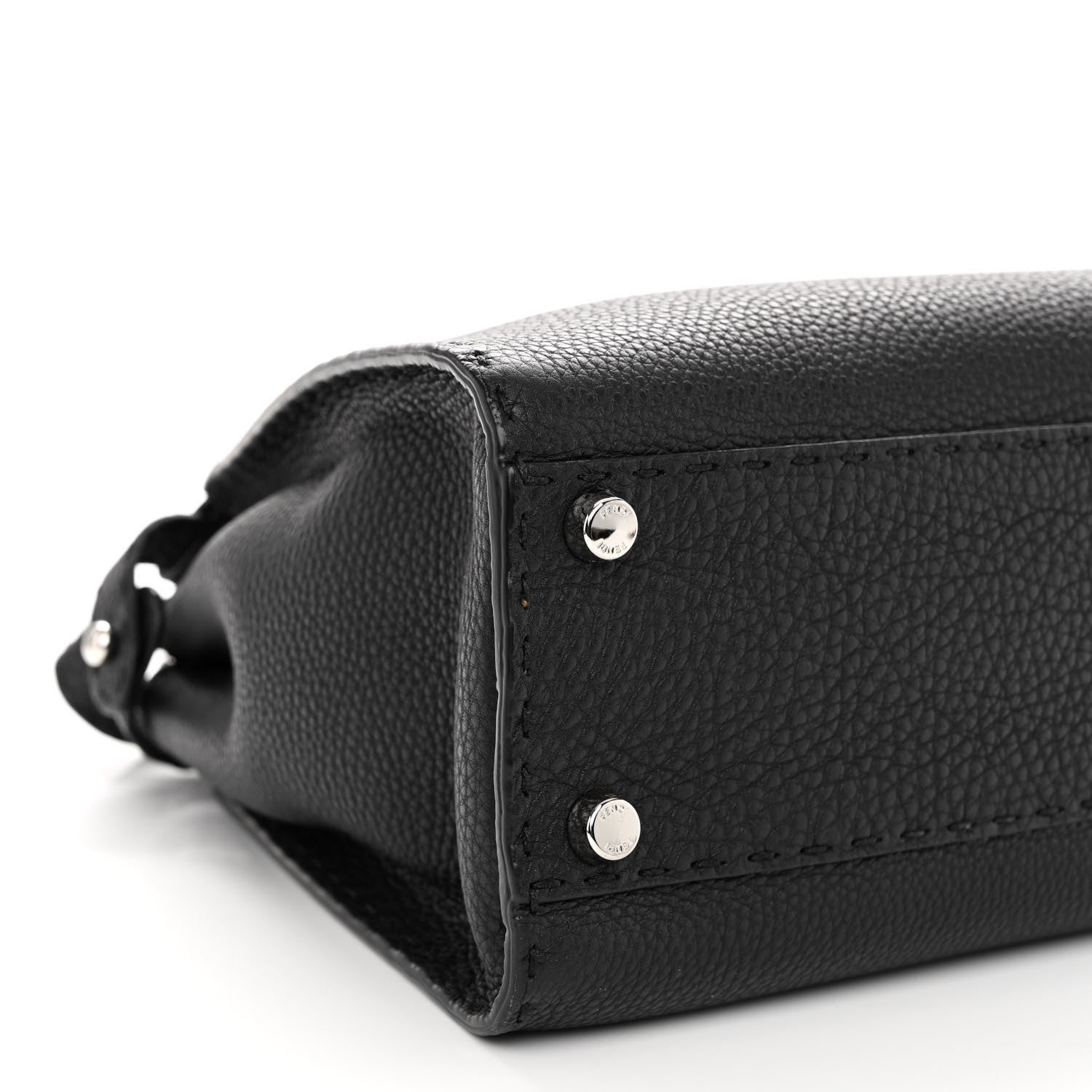 Fendi Cuoio Romano Alcantara Selleria Medium Peekaboo Iconic Satchel Black Mou Fallad 9 of 10
