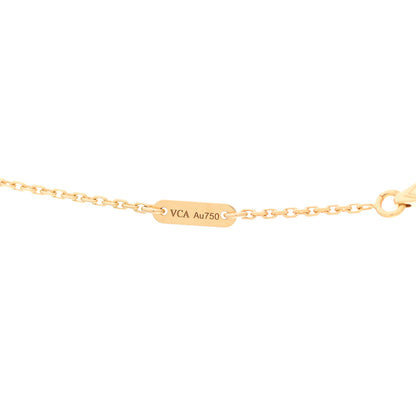 Van Cleef & Arpels 18K Yellow Gold Mother of Pearl Sweet Alhambra Pendant Necklace 4 of 7